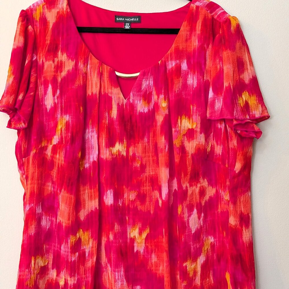 Sara Michelle Women's Abstract Print Blouse – Size 2X